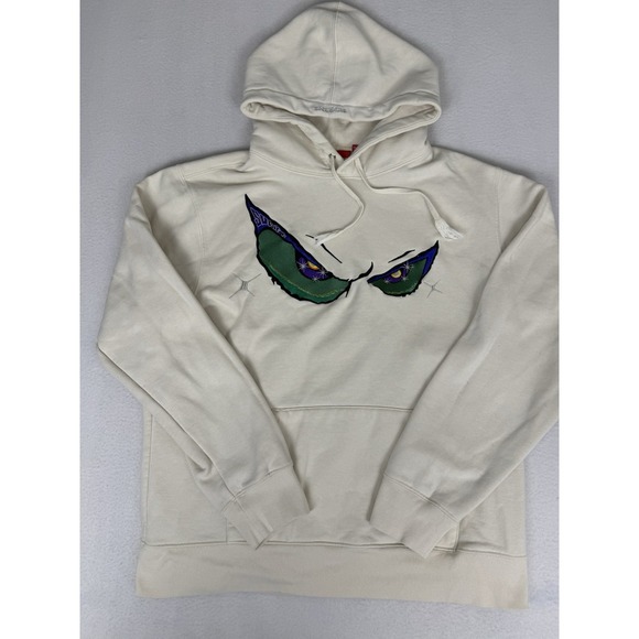 Supreme Evil Eyes Hooded Sweatshirt Cream Off-White Men's Size Large FW18